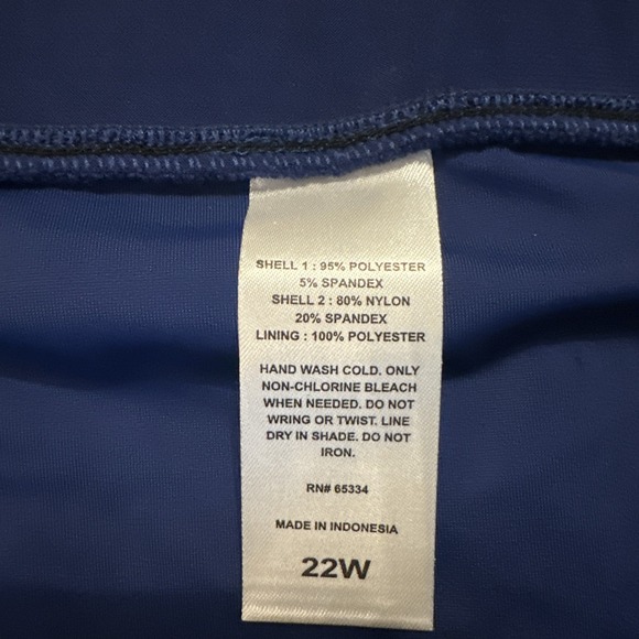 American Beach Women's Plus Size 22W Marine Blue Swim‎ Skirt NEW - Picture 3 of 7
